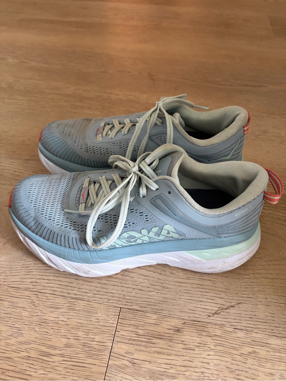 Hoka One One Women’s Light Blue and Mint Athletic Running Shoes